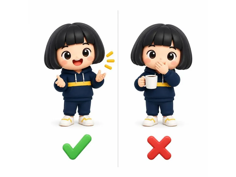 Mouth visible versus covered / 嘴部清晰与被遮挡对比